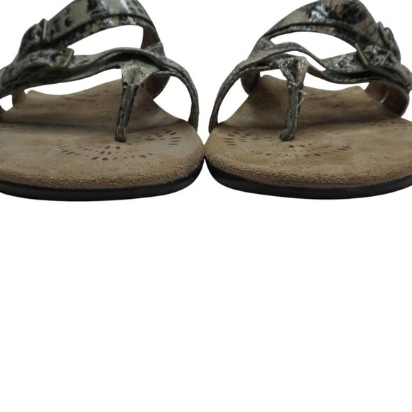 Dr. Andrew Weil Spirit Leather Snakeskin Sandals Orthotic Flip Flops Womens 8 - Picture 8 of 12